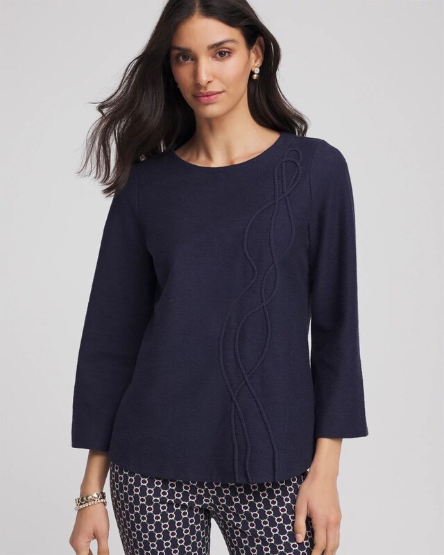 Denim Soutache Top - image 1